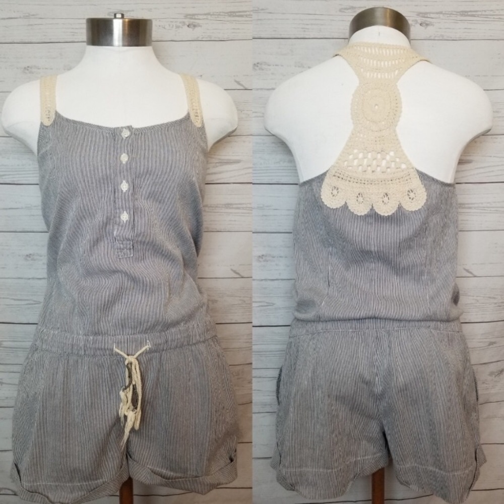 Free People Striped Romper